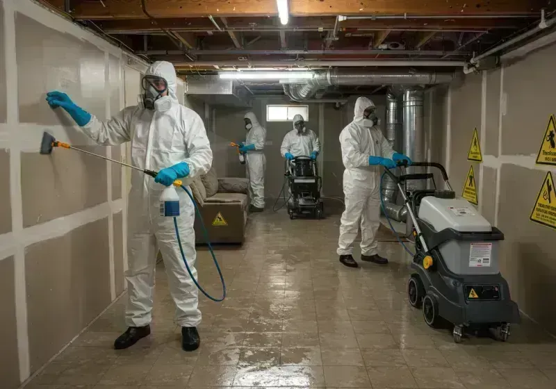 Basement Moisture Removal and Structural Drying process in Absarokee, MT